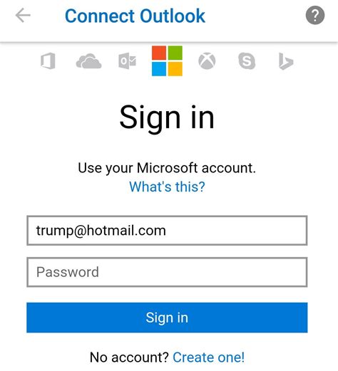hotmail account sign in